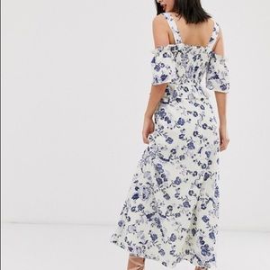 ASOS DESIGN Maternity shirred maxi dress in blue